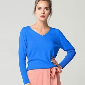 Zara Blue V-Neck Sweater